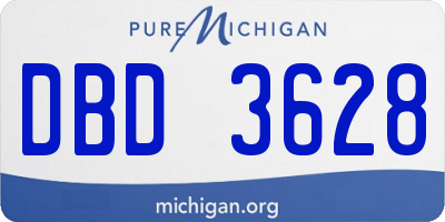 MI license plate DBD3628