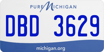 MI license plate DBD3629