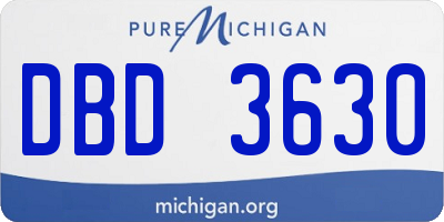 MI license plate DBD3630