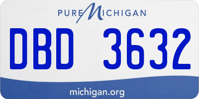 MI license plate DBD3632