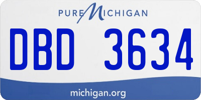 MI license plate DBD3634