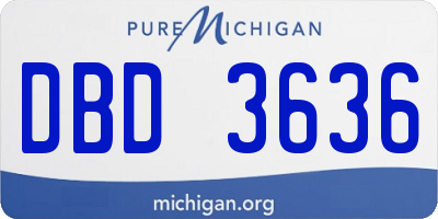 MI license plate DBD3636