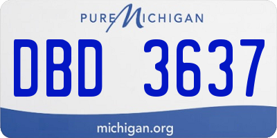 MI license plate DBD3637