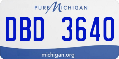 MI license plate DBD3640