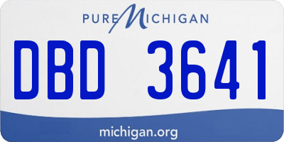 MI license plate DBD3641