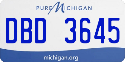 MI license plate DBD3645