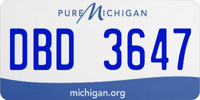 MI license plate DBD3647