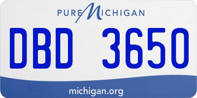 MI license plate DBD3650