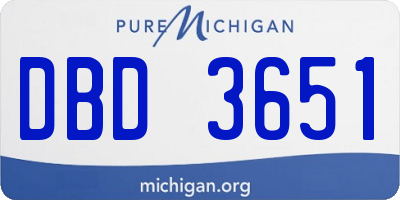 MI license plate DBD3651
