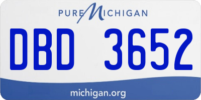 MI license plate DBD3652