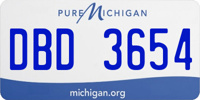 MI license plate DBD3654