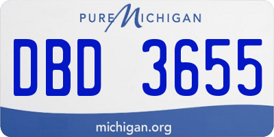 MI license plate DBD3655