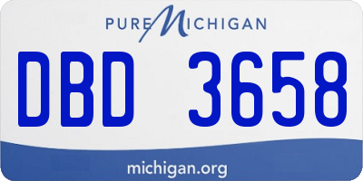 MI license plate DBD3658