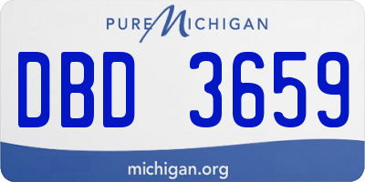 MI license plate DBD3659