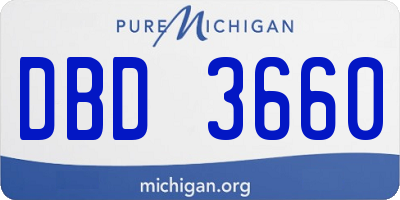 MI license plate DBD3660