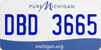 MI license plate DBD3665