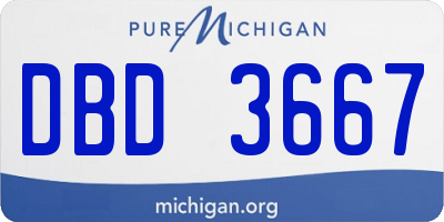 MI license plate DBD3667