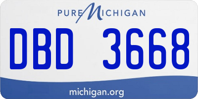 MI license plate DBD3668