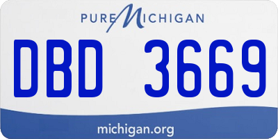 MI license plate DBD3669