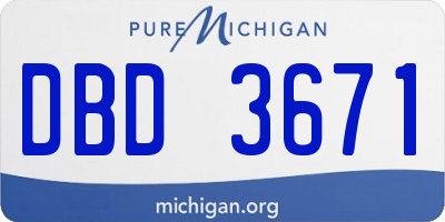 MI license plate DBD3671