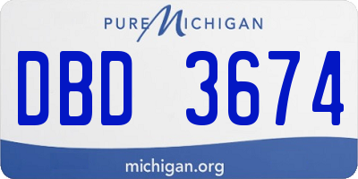 MI license plate DBD3674