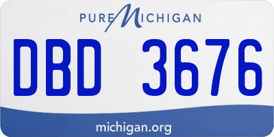 MI license plate DBD3676