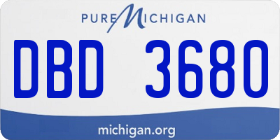 MI license plate DBD3680