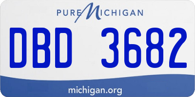 MI license plate DBD3682
