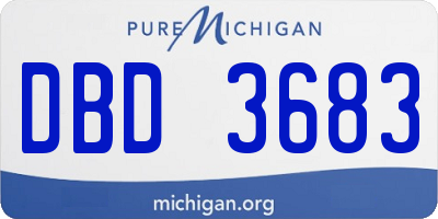 MI license plate DBD3683