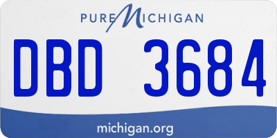 MI license plate DBD3684