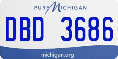 MI license plate DBD3686
