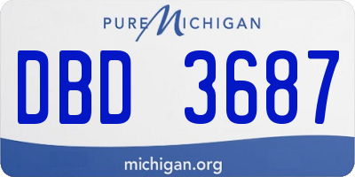 MI license plate DBD3687