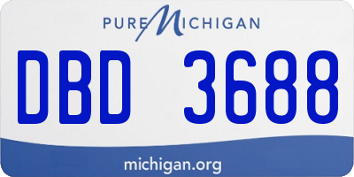 MI license plate DBD3688