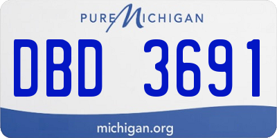 MI license plate DBD3691