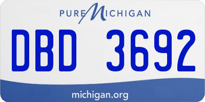 MI license plate DBD3692