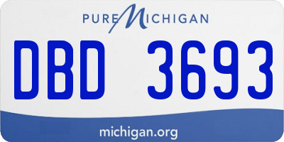 MI license plate DBD3693