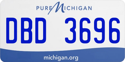MI license plate DBD3696