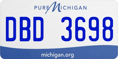 MI license plate DBD3698