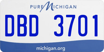 MI license plate DBD3701