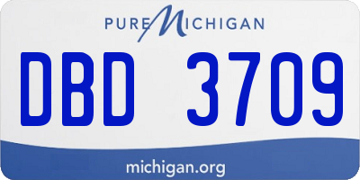 MI license plate DBD3709