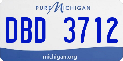 MI license plate DBD3712
