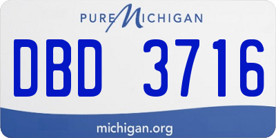 MI license plate DBD3716