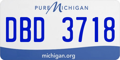 MI license plate DBD3718
