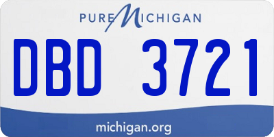 MI license plate DBD3721
