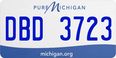 MI license plate DBD3723