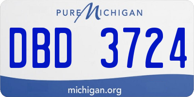 MI license plate DBD3724