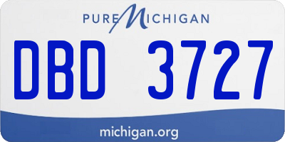 MI license plate DBD3727