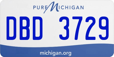 MI license plate DBD3729
