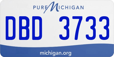 MI license plate DBD3733
