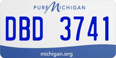 MI license plate DBD3741